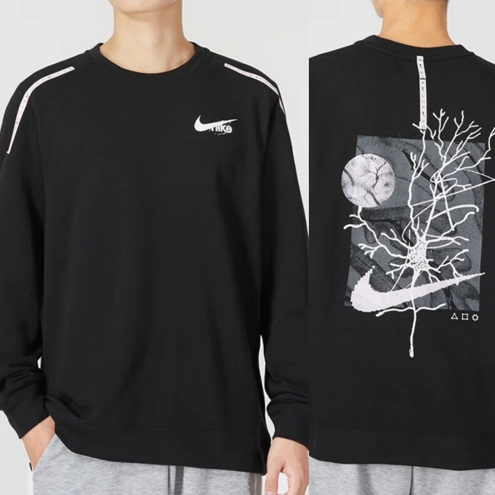 RARE Nike Wild Clash Mens L Black Pink Dri-Fit Sweatshirt Greek Graphic Print